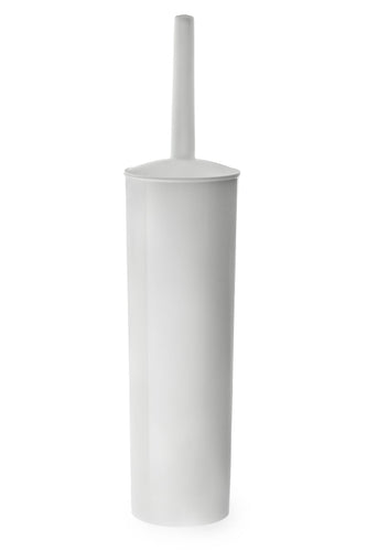 Plastic Toilet Brush & Holder Tall - White