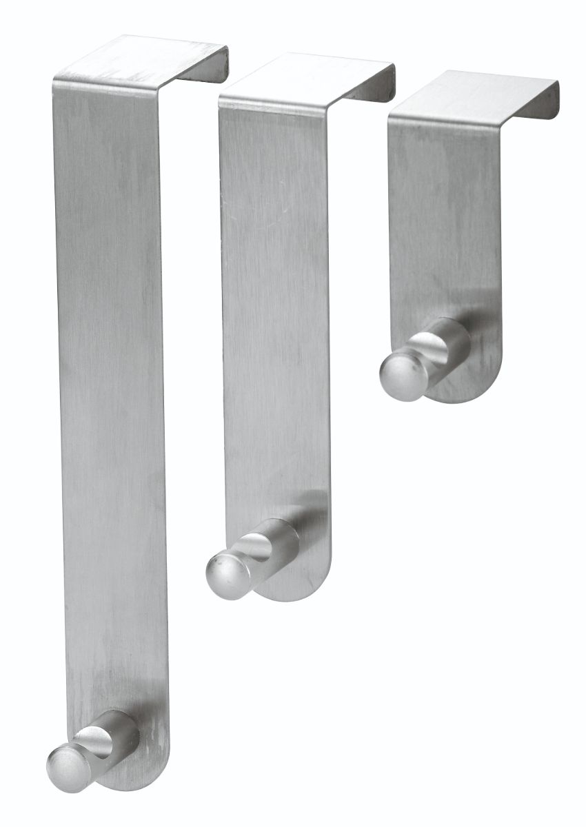 Set 3 Stainless Steel Over Door Hooks