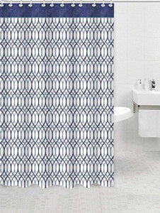 2PC Shower Curtain + Bath Mat Set - Blue Swirl**